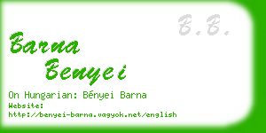 barna benyei business card