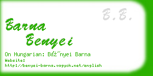 barna benyei business card